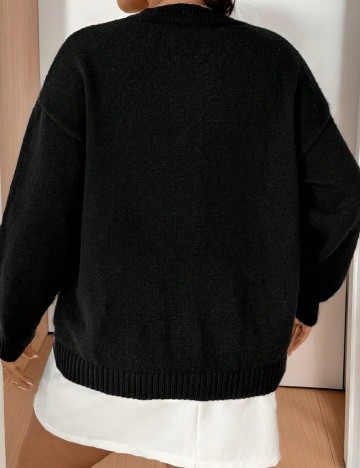 Pulover Shein Curve+, negru