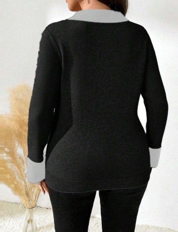 Pulover cu nasturi Shein Curve+, mix culori