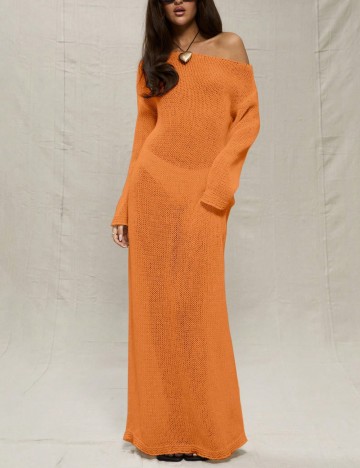 Rochie de plajă Shein MUSERA, portocaliu
