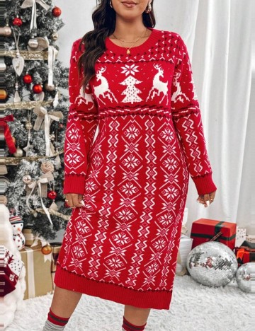 Rochie midi Shein Curve+, mix culori