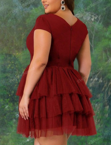 Rochie mini Shein Curve+, vișiniu