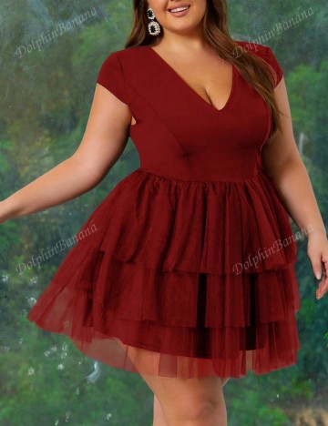 Rochie mini Shein Curve+, vișiniu