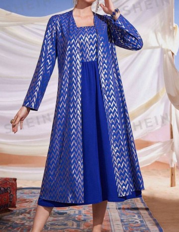 Set Rochie și Cardigan Shein, albastru