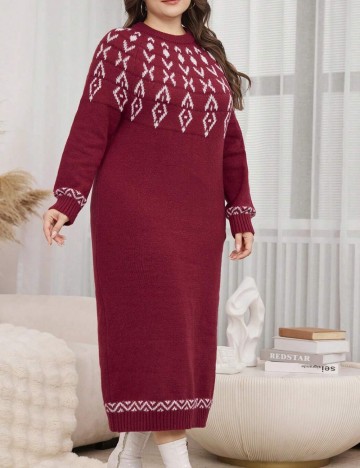 Rochie maxi Shein Curve+, vișiniu