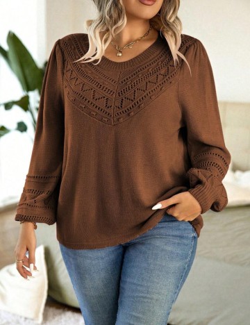 Pulover Shein Curve+, maro