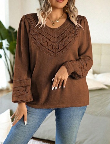 Pulover Shein Curve+, maro