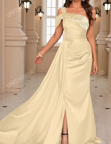 Rochie de ocazie Shein UNITHORSE, galben
