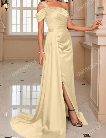Rochie de ocazie Shein UNITHORSE, galben