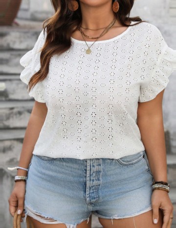 Tricou Shein Curve+, alb