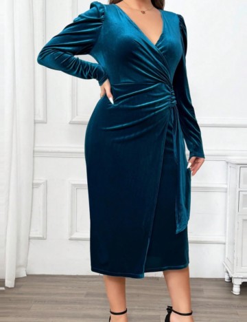 Rochie midi Shein Curve+, albastru