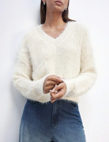 Pulover Shein, crem