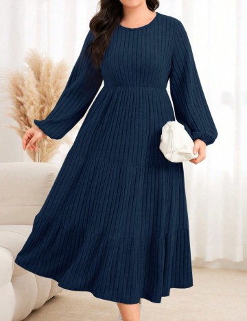 Rochie midi Shein Curve+, albastru