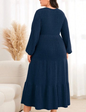 Rochie midi Shein Curve+, albastru