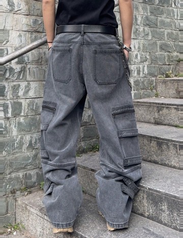 Jeans Shein MANFINITY, gri