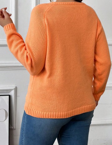 Pulover Shein Curve+, portocaliu