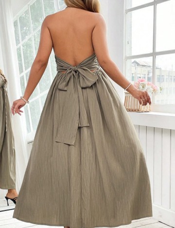 Rochie maxi Shein Curve+, bej