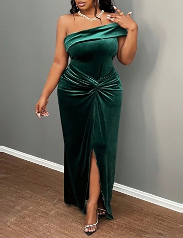 Rochie maxi Shein Curve+, verde