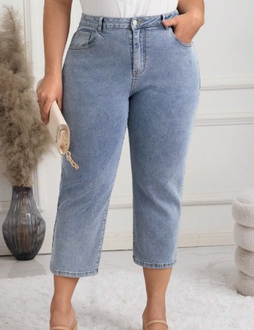 Jeans Shein Curve+, albastru
