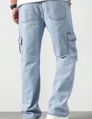 Jeans Shein MANFINITY, albastru