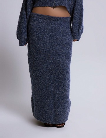 Fustă maxi Shein Curve+ MUSERA, albastru