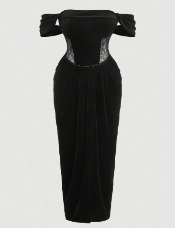 Rochie midi Shein Curve+, negru