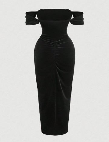 Rochie midi Shein Curve+, negru