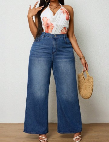 Jeans Shein Curve+, albastru