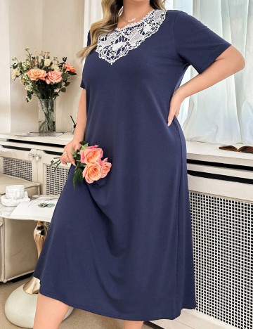 Rochie De Noapte Shein Curve+, albastru