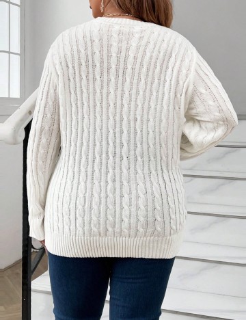 Pulover Shein Curve+, crem