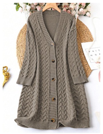 Cardigan Shein Curve+, maro