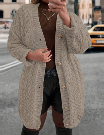 Cardigan Shein Curve+, maro
