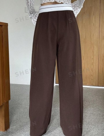 Pantaloni Shein DAZY, maro
