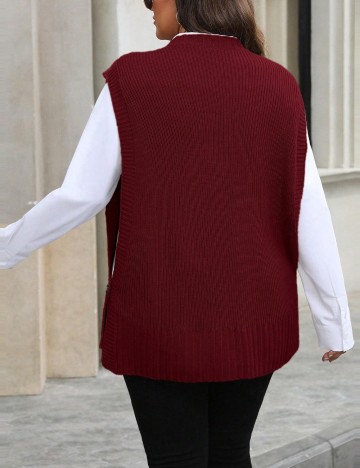 Vestă Shein Curve+, vișiniu