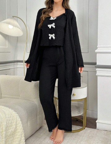 Set pijamale Shein, negru
