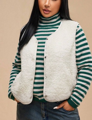 Vestă Shein Curve+, crem