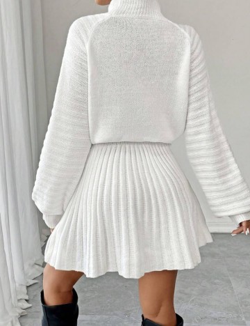 Rochie tricotată Shein, alb