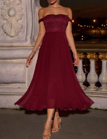 Rochie midi Shein, vișiniu