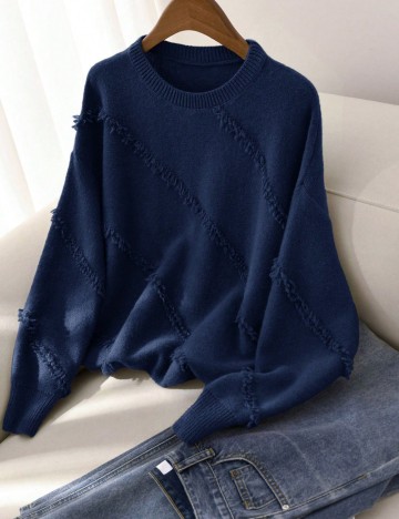 Pulover Shein Curve+, albastru