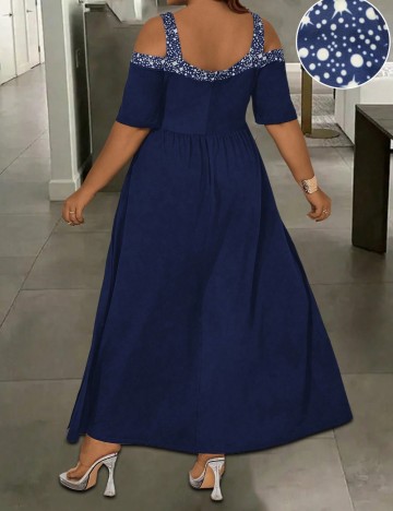 Rochie maxi Shein Curve+, albastru