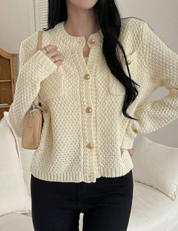 Cardigan Shein DAZY, crem