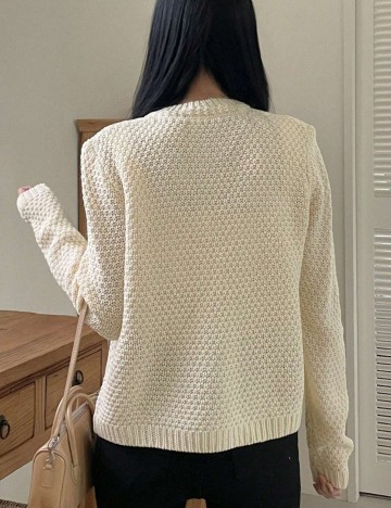 Cardigan Shein DAZY, crem