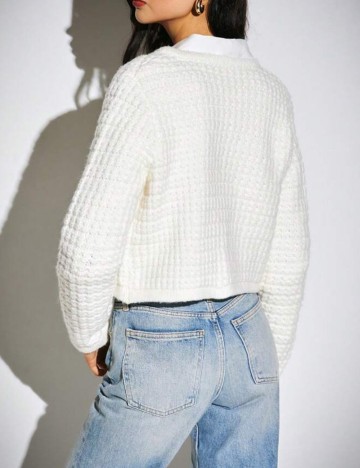 Cardigan Shein, alb