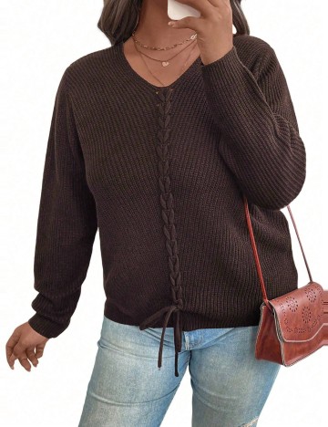 Pulover Shein Curve+, maro