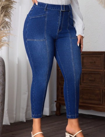 Jeans Shein Curve+, albastru
