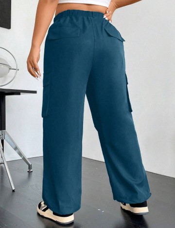 Pantaloni Shein Curve+, turcoaz