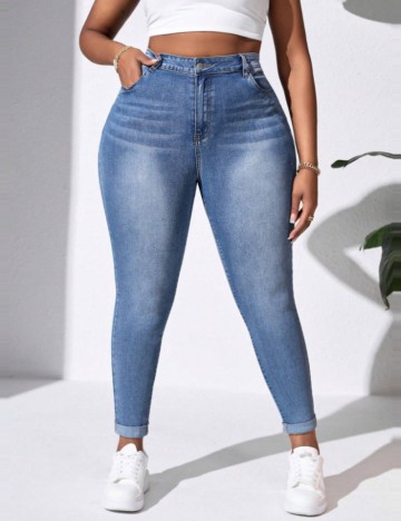 Jeans Shein Curve+, albastru