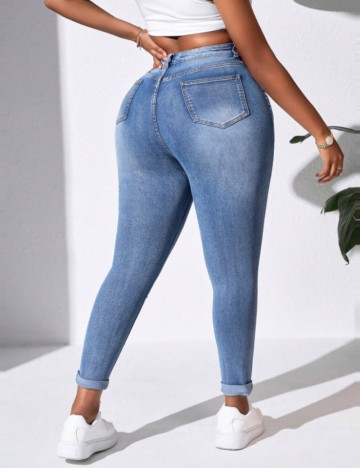 Jeans Shein Curve+, albastru