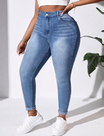 Jeans Shein Curve+, albastru