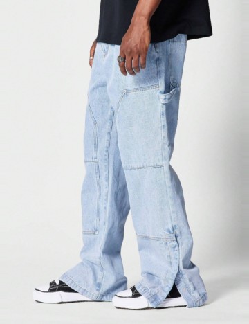 Jeans Shein MANFINITY, albastru