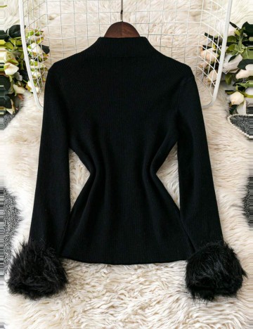 Pulover Shein Curve+, negru